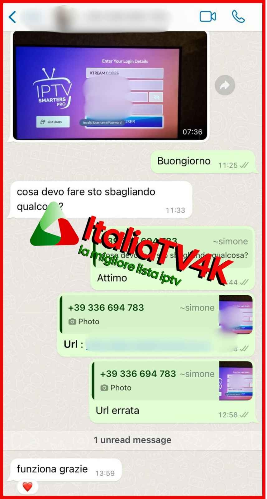 Recensione cliente 11 via WhatsApp