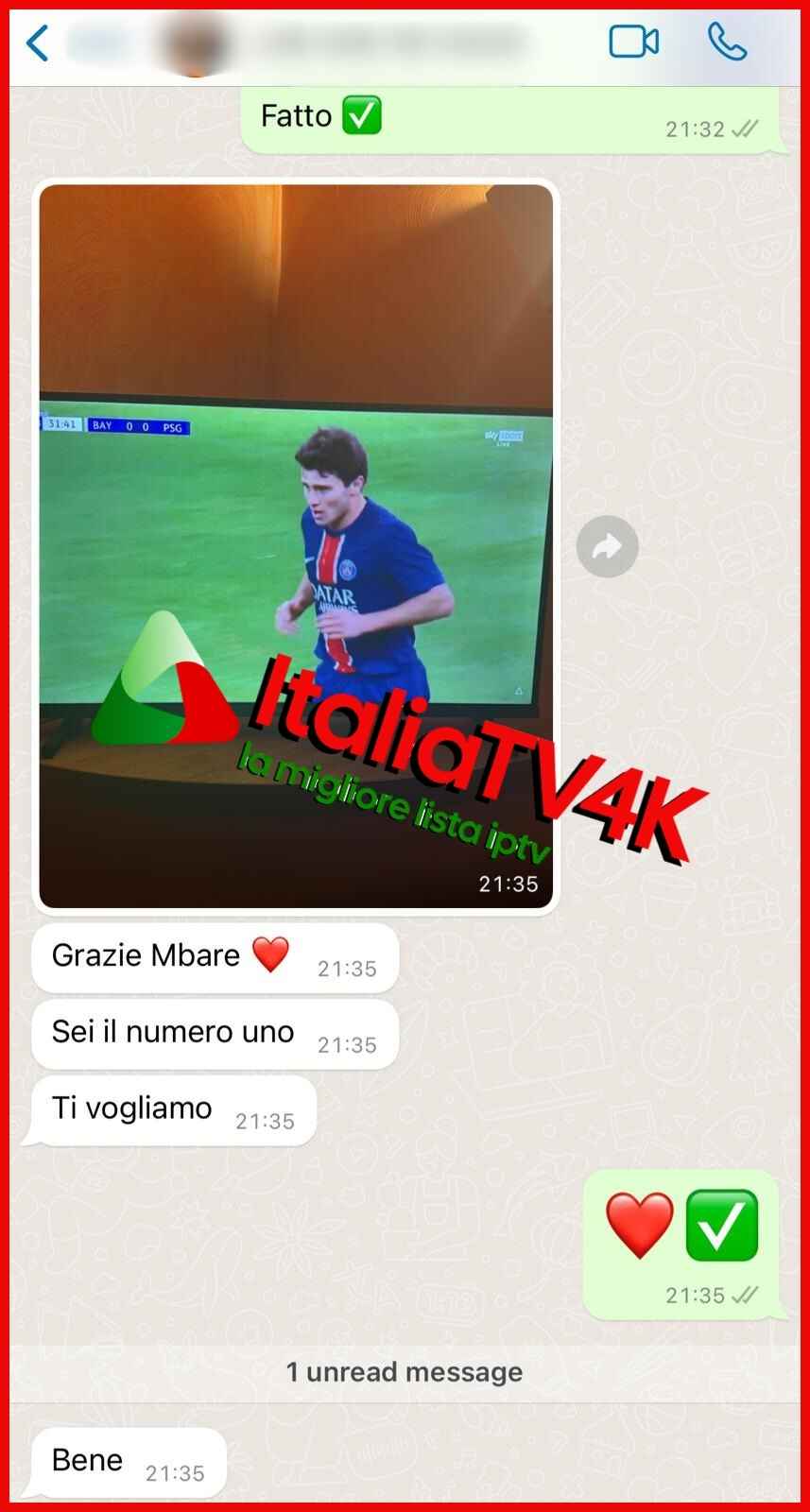 Recensione cliente 13 via WhatsApp