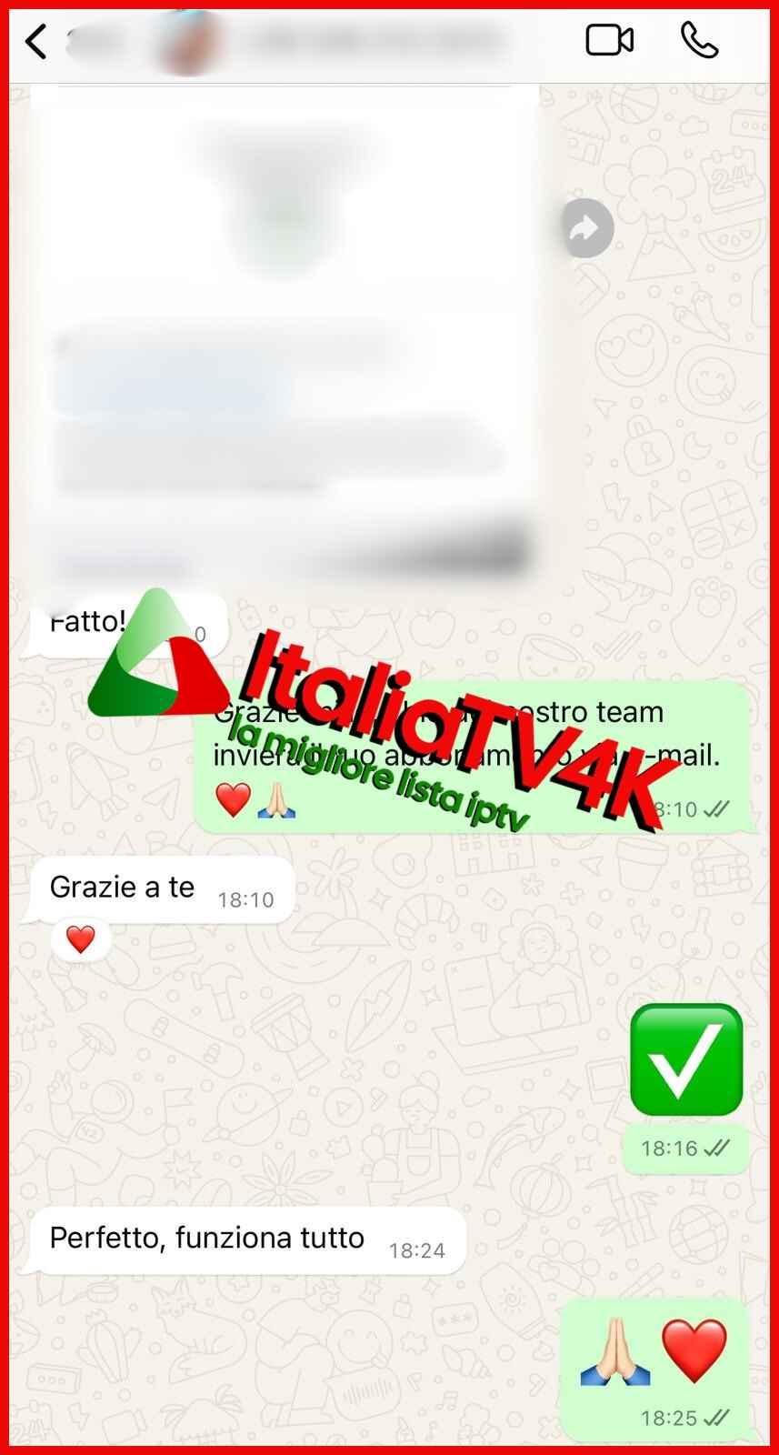 Recensione cliente 2 via WhatsApp