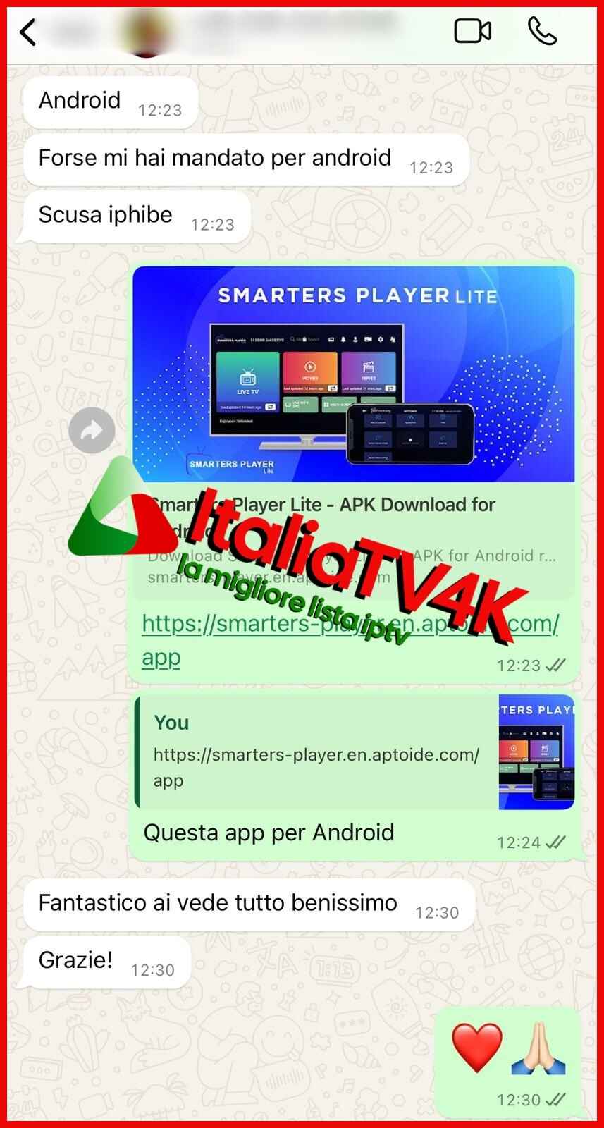 Recensione cliente 5 via WhatsApp